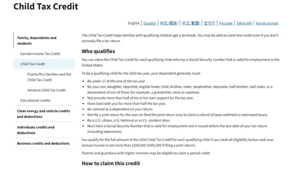 Child Tax Credit Refund September 2025: New IRS Updates on Payments