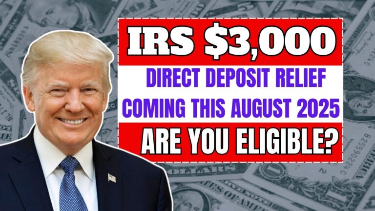 IRS $3,000 Direct Deposit Relief Coming This August 2025 – Are You Eligible?